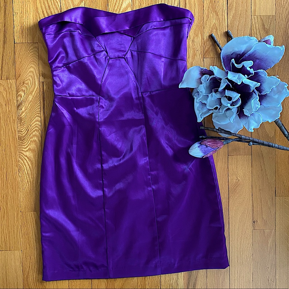 Strapless Purple Dress